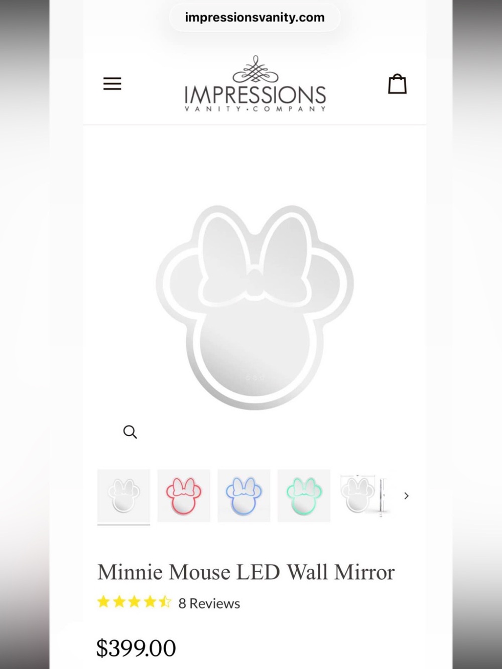 Impressions Vanity Minnie Mouse LED Wall Mirror